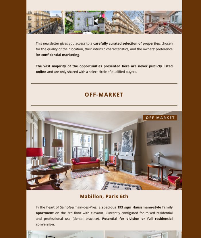 Preview of a QuietMarket newsletter edition